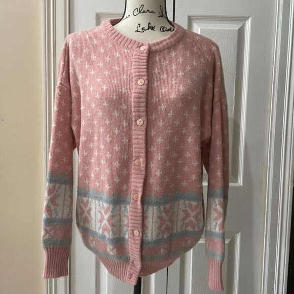VINTAGE 1970 JANTZEN SWEATER KNITTED PINK Sz 2XL COQUETTE GRANDMA CORE ICONIC - Picture 7 of 16